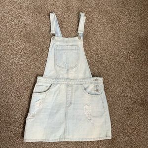 Light wash overall dress